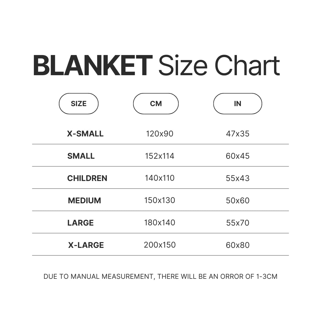 Blanket Size Chart - Bleachers Store