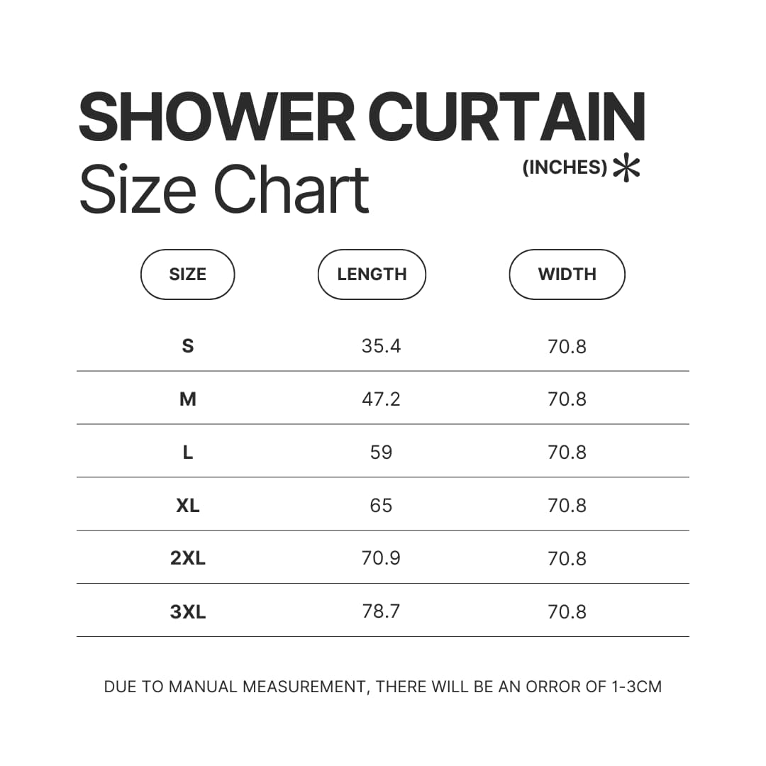 Shower Curtain Size Chart - Bleachers Store