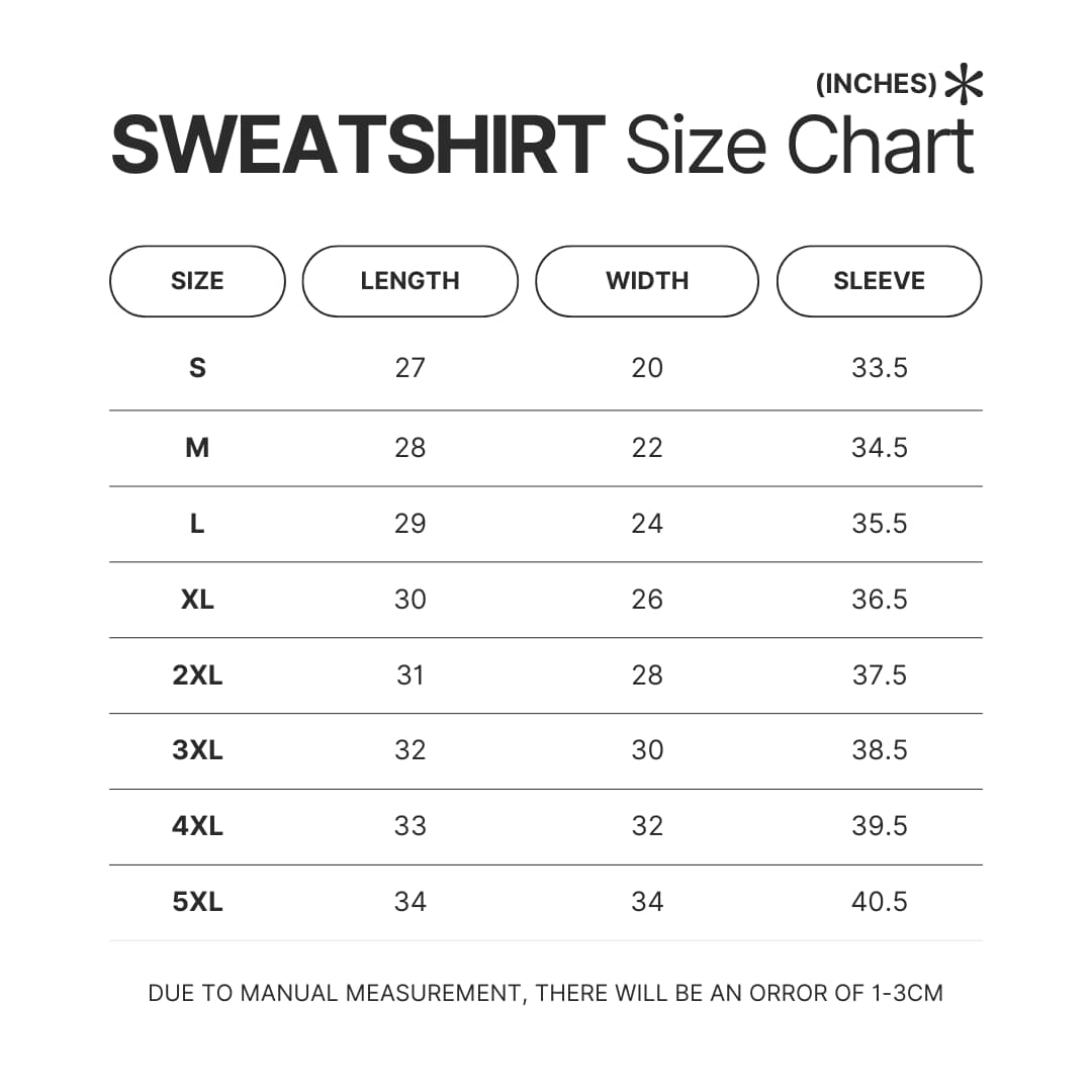 Sweatshirt Size Chart - Bleachers Store