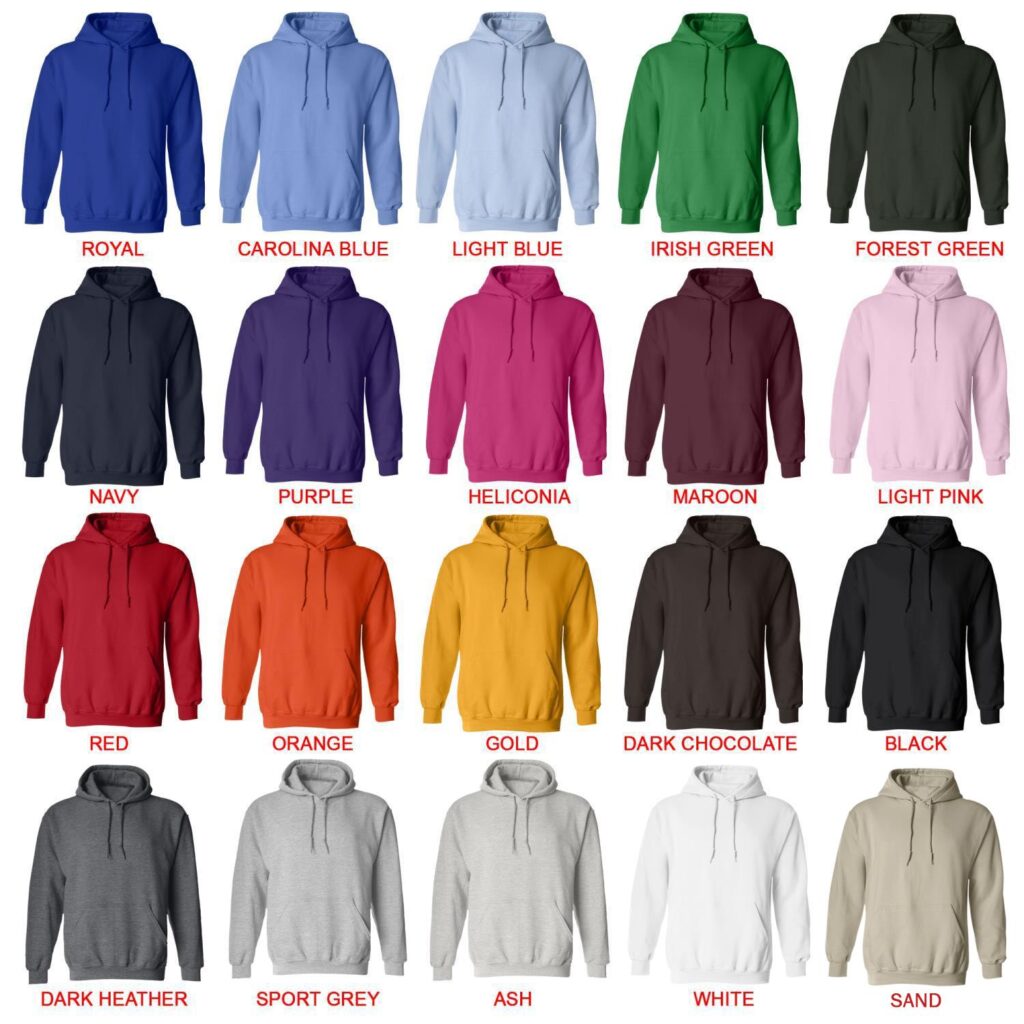 hoodie color chart - Bleachers Store