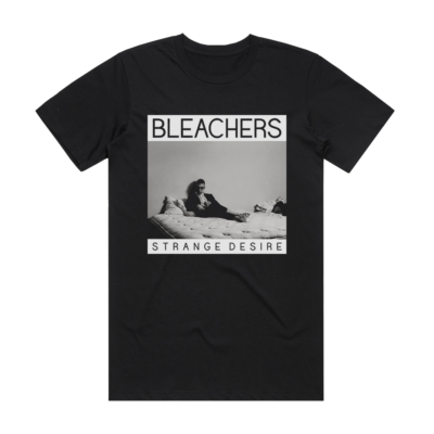 strange desire album cover t shirt black - Bleachers Store