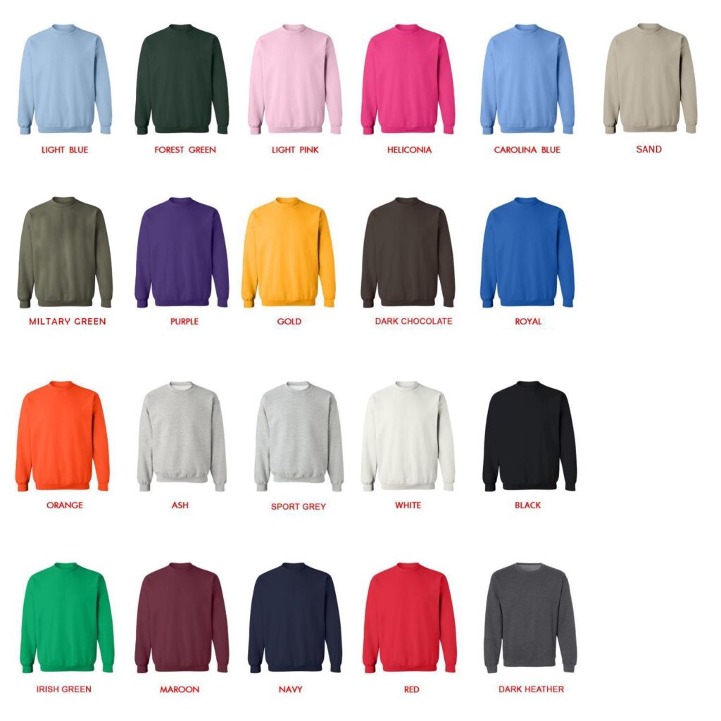 sweatshirt color chart - Bleachers Store