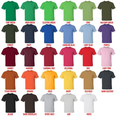 t shirt color chart - Bleachers Store