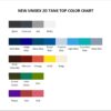 tank top color chart - Bleachers Store